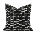 Como Textured Jacquard Cushion - Black & White