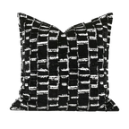 Como Textured Jacquard Cushion - Black & White