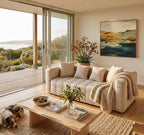 Cube Tufted 3 Seater Sofa Natural