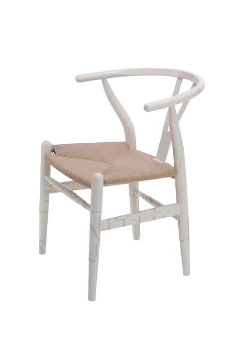 Hans Wegner Wishbone Chair - White Natural Cord