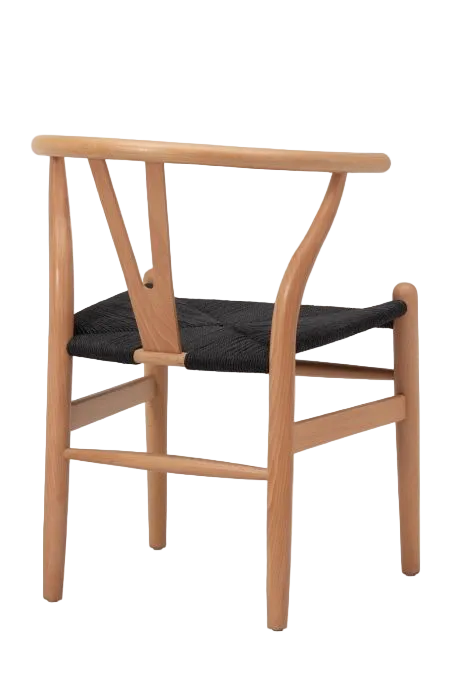Hans Wegner Wishbone Chair - Natural Black Cord