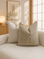 Mocha Check Cushion Feather Insert