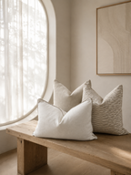 Mocha Check Cushion Feather Insert