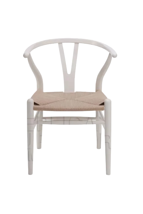 Hans Wegner Wishbone Chair - White Natural Cord