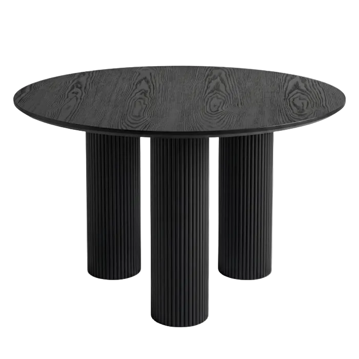 Doric Round Dining Table 120cm - Black