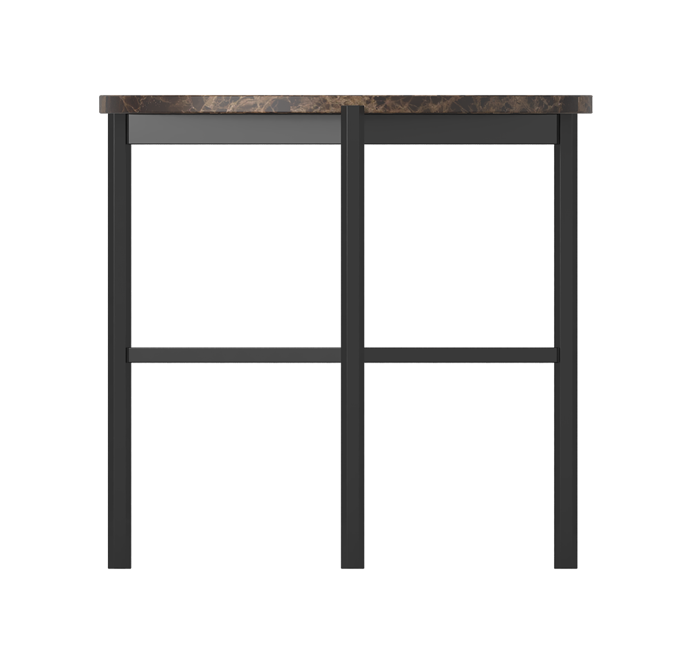 Nimes Lamp Table - Dark Emperador & Black Powder Coat