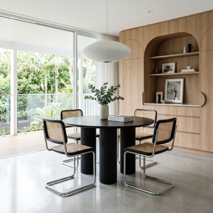 Doric Round Dining Table 120cm - Black