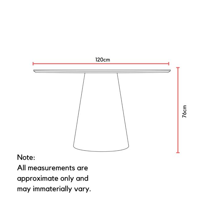 Moon Round Dining Table 120cm - Black