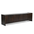Edwin River Brown Marble Entertainment Unit - Dark Walnut