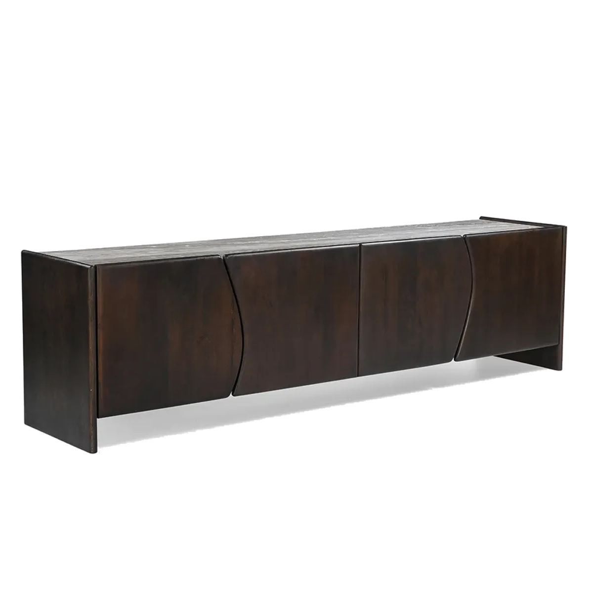 Edwin River Brown Marble Entertainment Unit - Dark Walnut