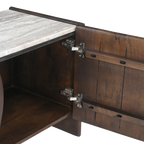 Edwin River Brown Marble Entertainment Unit - Dark Walnut