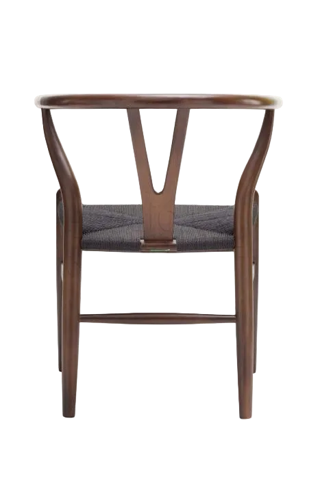 Hans Wegner Wishbone Chair - Dark Walnut Black Cord
