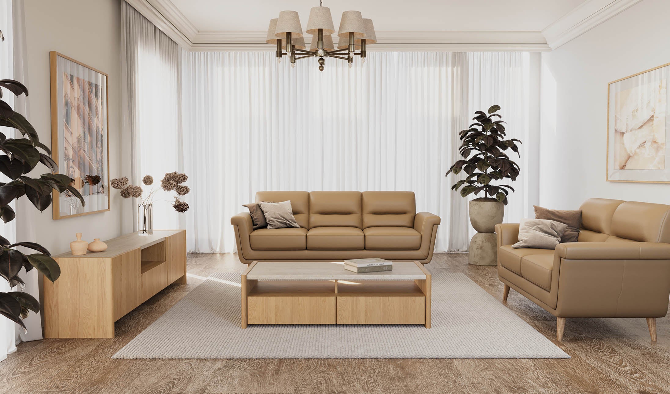 Stella 1300 Coffee Table - Oak Natural
