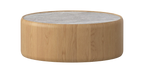 Mia 900 Round Coffee Table - Oak Natural & Marble