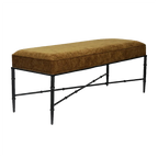 Hacienda Black Iron Bench Ottoman - Butterscotch