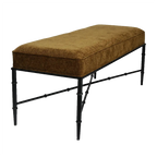 Hacienda Black Iron Bench Ottoman - Butterscotch