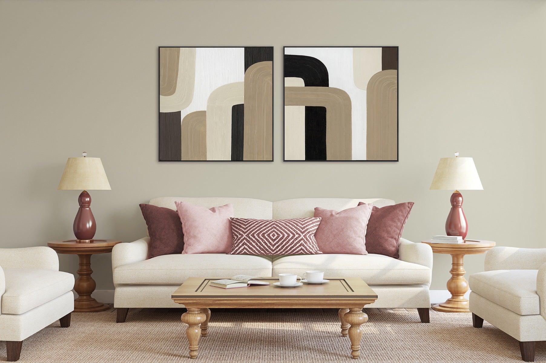 Soft Geometry Canvas Painting