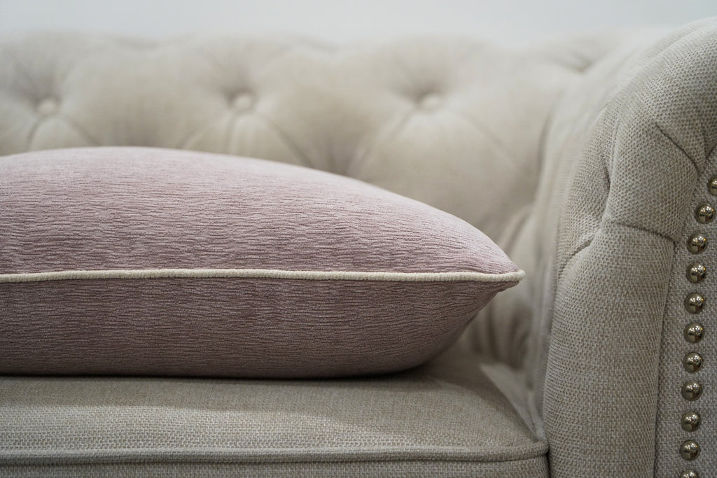 Cream Diamond Knit Cushion Feather Insert