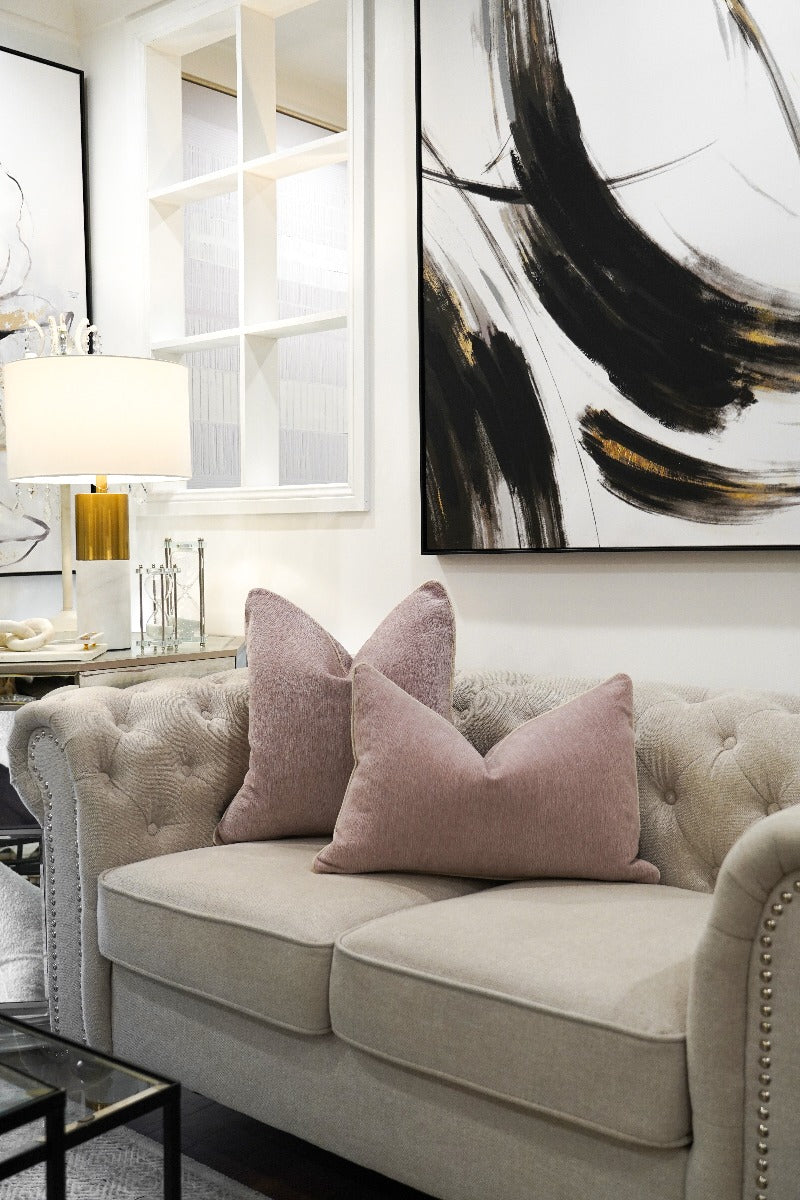Cream Diamond Knit Cushion Feather Insert