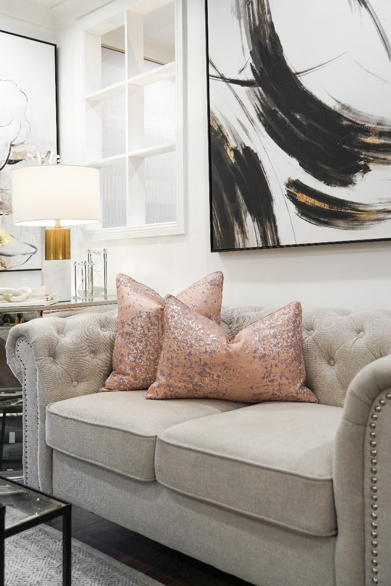 Light Grey Linen Cushion Feather Insert - 55x55cm