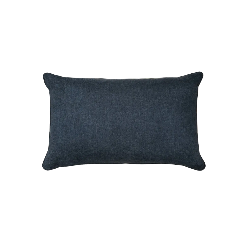 Navy Geometric Chenille Jacquard Cushion Feather Insert