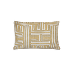 Mustard Geometric Chenille Jacquard Cushion Feather Insert