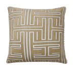 Mustard Geometric Chenille Jacquard Cushion Feather Insert