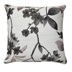 Mauve Floral Chenille Jacquard Cushion Feather Insert
