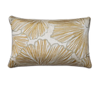 Gold Ginkgo Chenille Jacquard Cushion Feather Insert