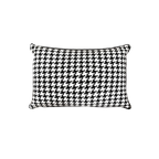 Black White Houndstooth Chenille Jacquard Cushion Feather Insert