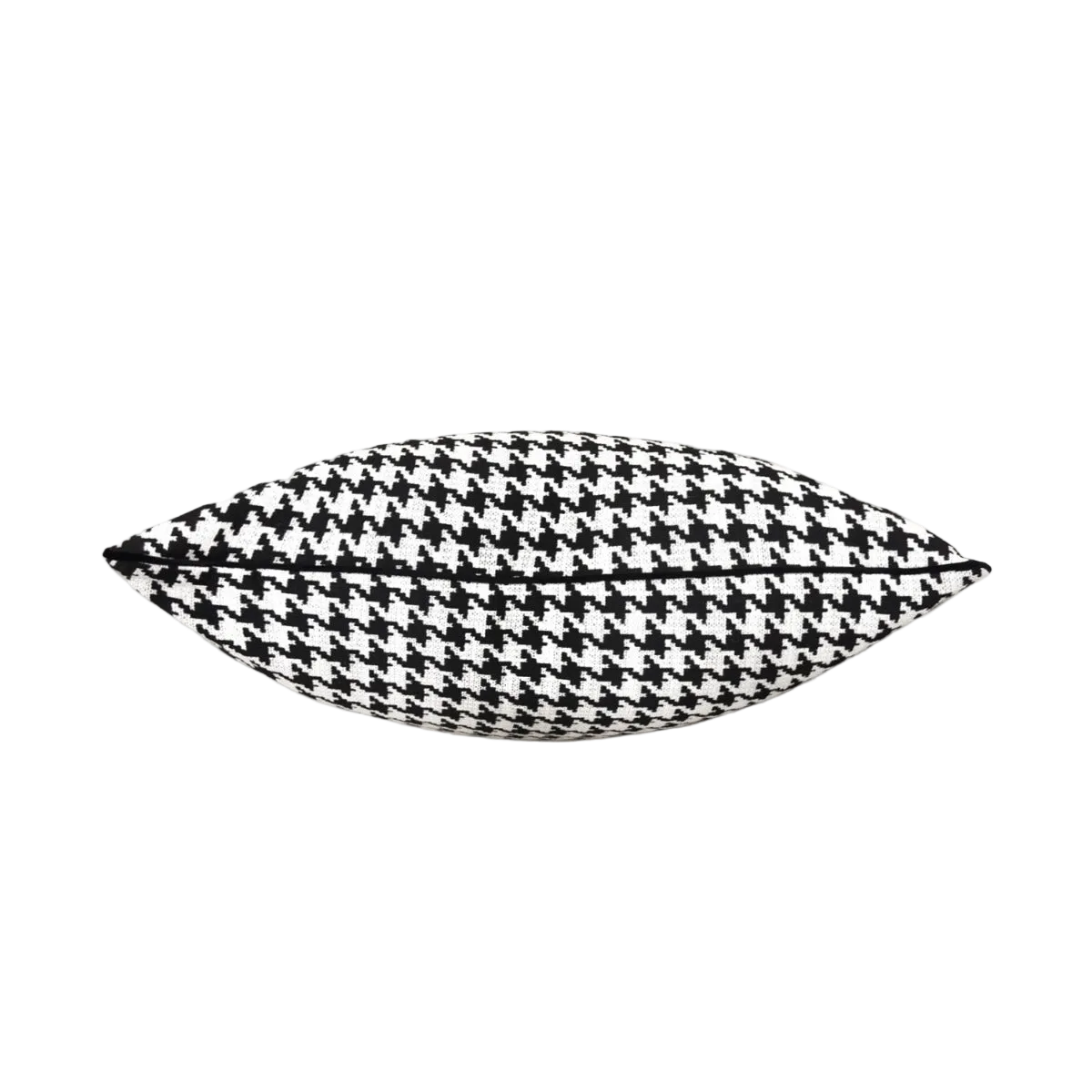 Black White Houndstooth Chenille Jacquard Cushion Feather Insert