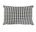 Black White Houndstooth Chenille Jacquard Cushion Feather Insert