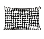 Black White Houndstooth Chenille Jacquard Cushion Feather Insert