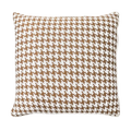 Caramel Houndstooth Chenille Jacquard Cushion Feather Insert