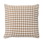 Caramel Houndstooth Chenille Jacquard Cushion Feather Insert