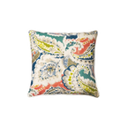 Multicolour Watercolour Paisley Linen Cotton Cushion Feather Insert