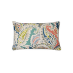 Multicolour Watercolour Paisley Linen Cotton Cushion Feather Insert