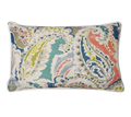 Multicolour Watercolour Paisley Linen Cotton Cushion Feather Insert