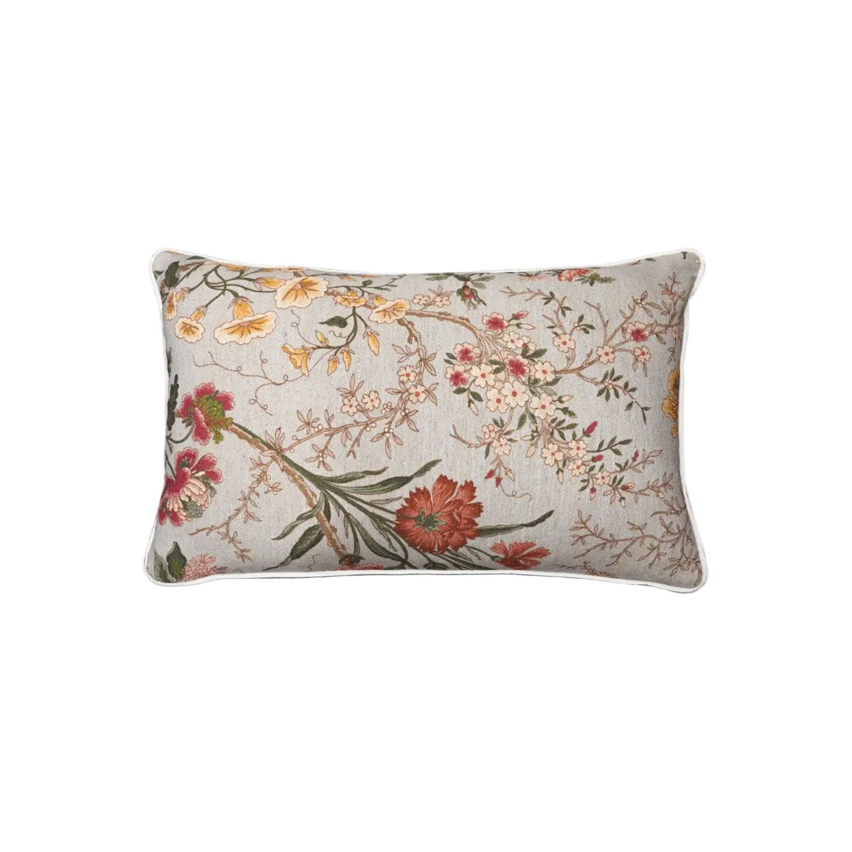 Vintage Botanical Floral Linen Cotton Cushion Feather Insert