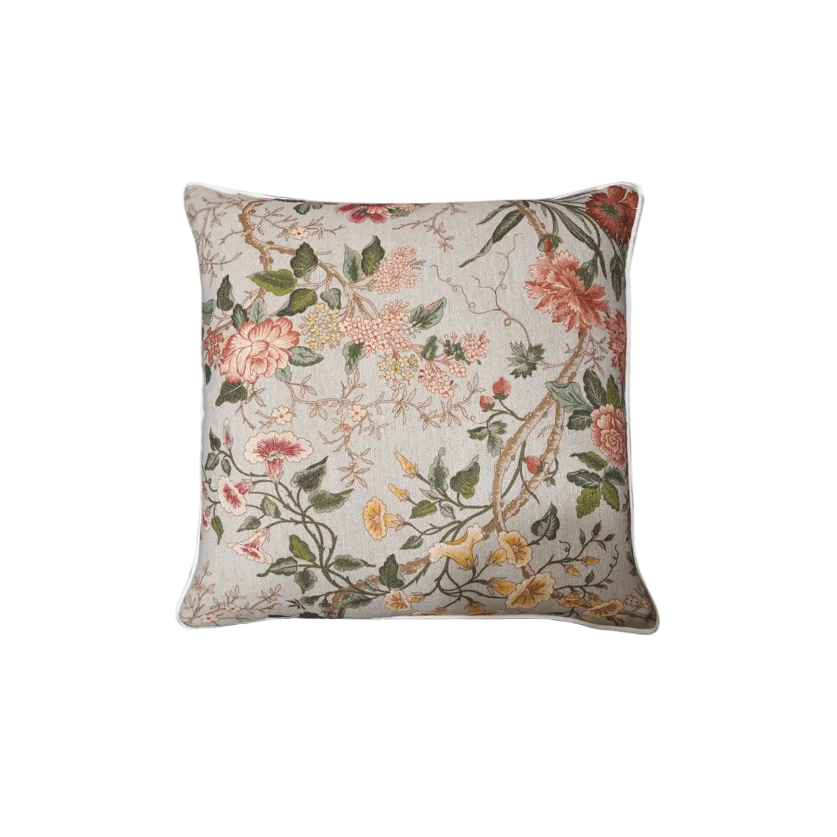 Vintage Botanical Floral Linen Cotton Cushion Feather Insert