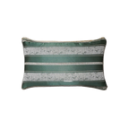 Forest Green Silver Stripe Jacquard Cut Velvet Cushion Feather Insert