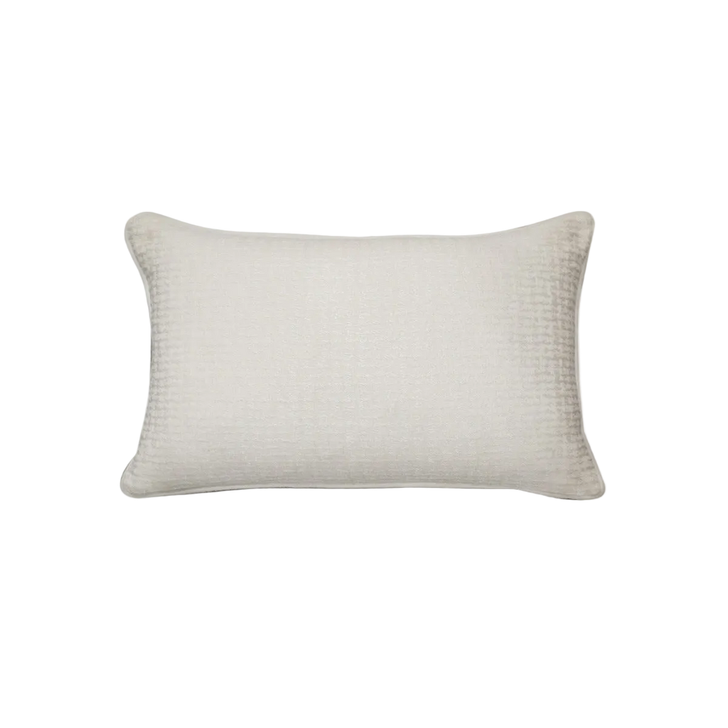 Ivory Tonal Jacquard Cut Velvet Cushion Feather Insert