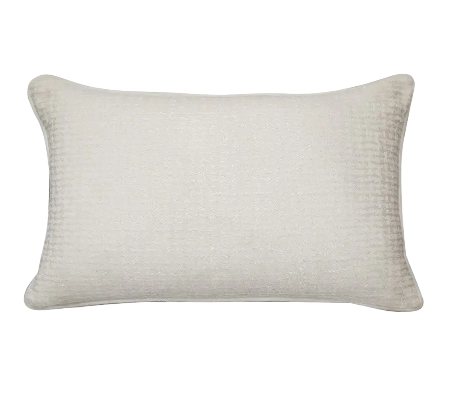 Ivory Tonal Jacquard Cut Velvet Cushion Feather Insert