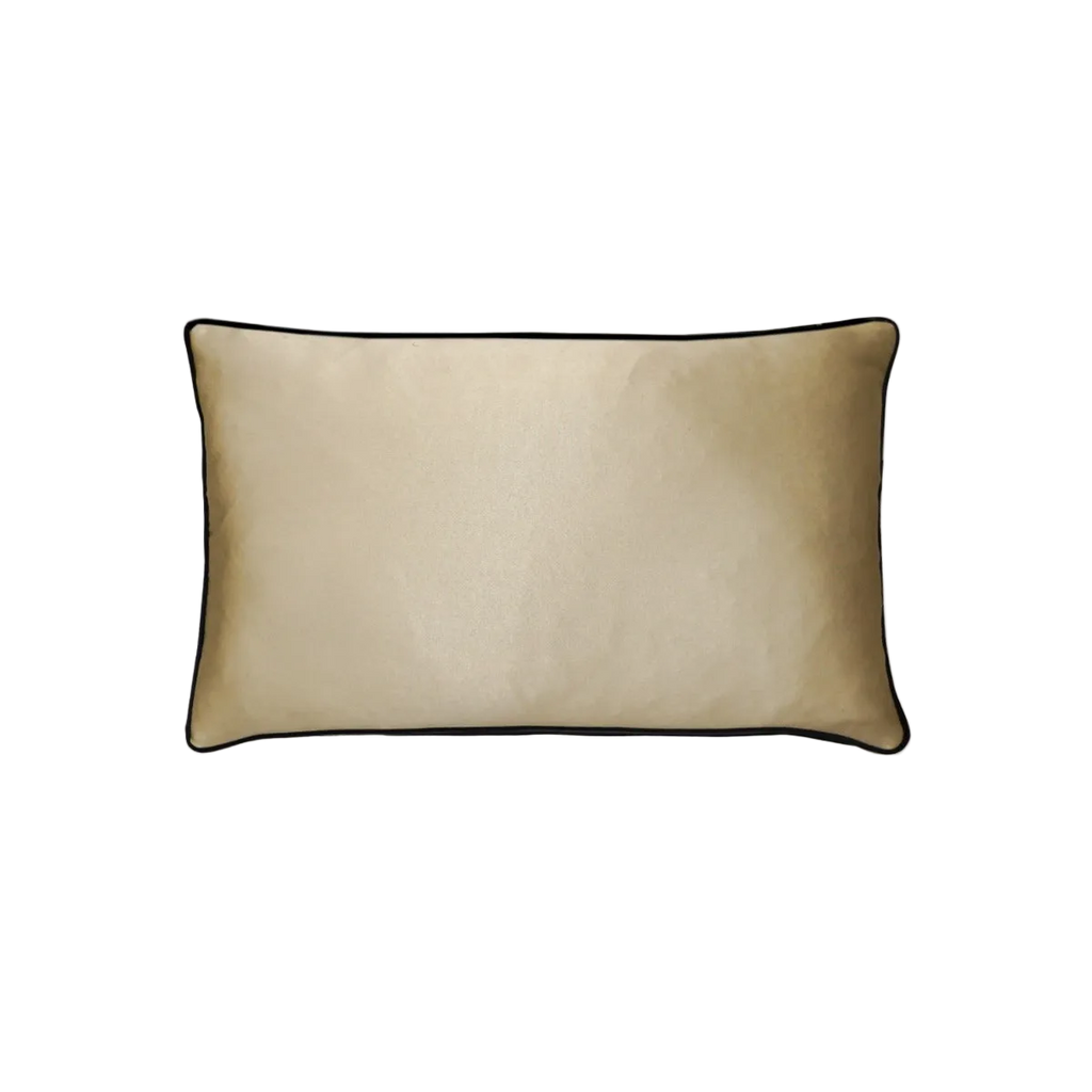 Khaki Faux Leather Cushion Feather Insert
