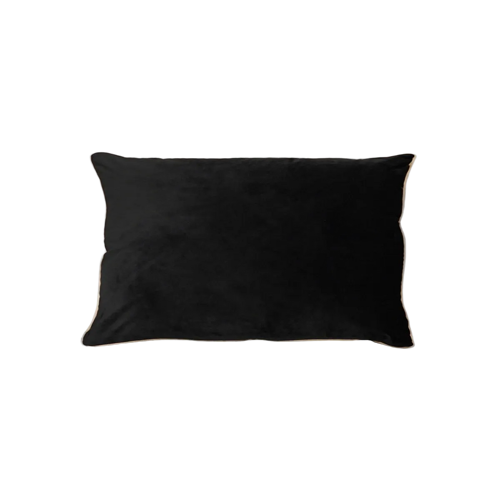 Black Velvet Gold Piping Cushion Feather Insert