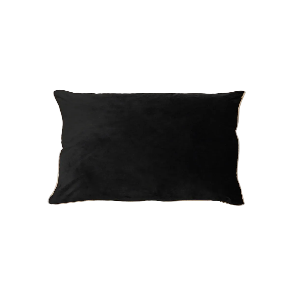 Black Velvet Gold Piping Cushion Feather Insert
