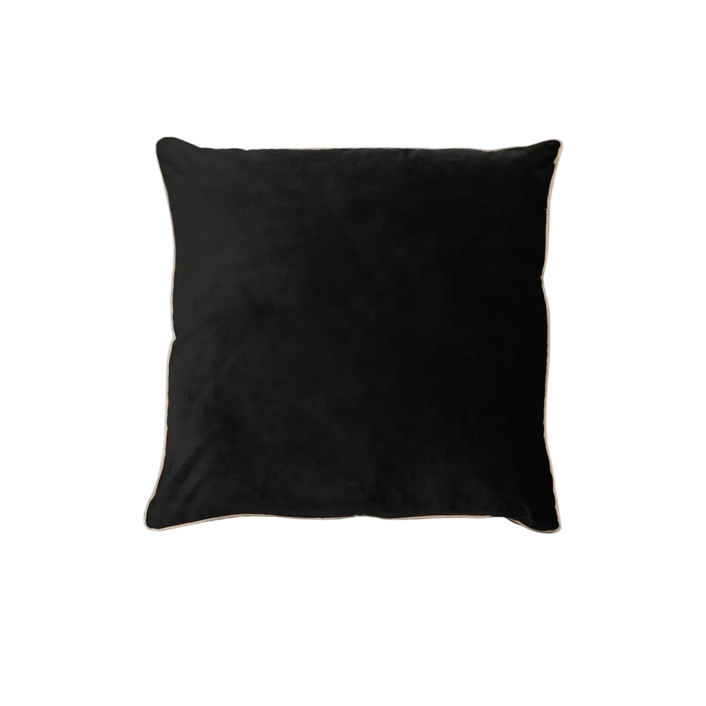 Black Velvet Gold Piping Cushion Feather Insert