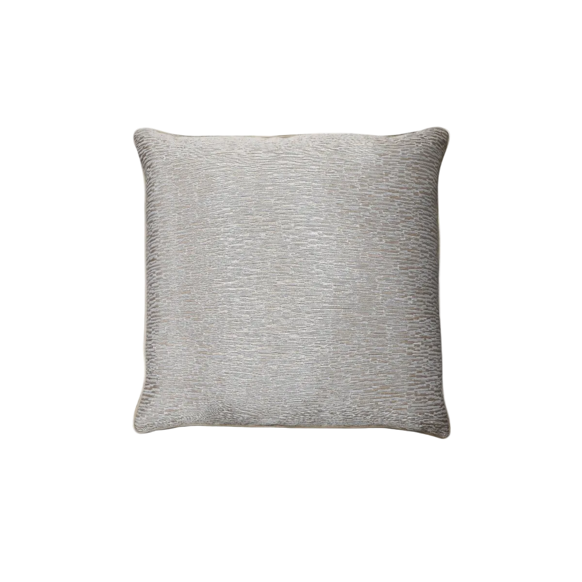 Grey Ivory Stripe Jacquard Cut Velvet Cushion Feather Insert
