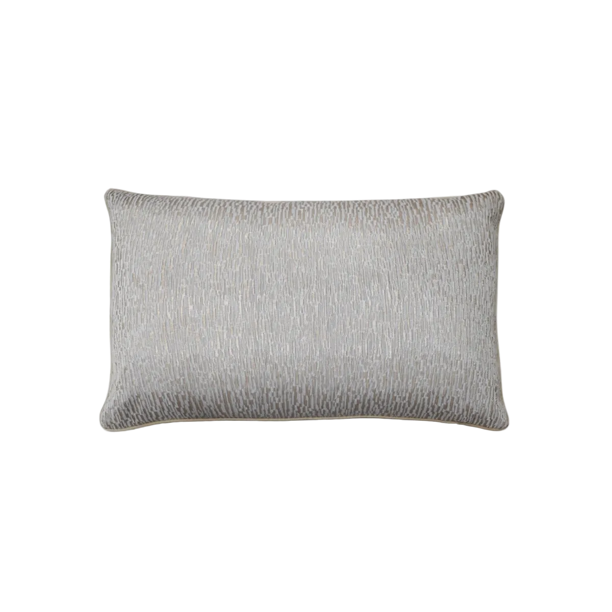 Grey Ivory Stripe Jacquard Cut Velvet Cushion Feather Insert