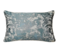 Slate Blue Vintage Jacquard Cut Velvet Cushion Feather Insert